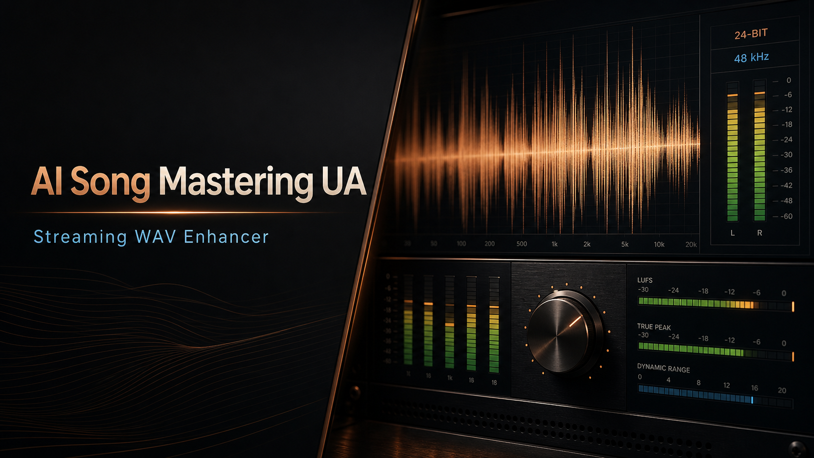 AI Song Mastering UA interface-inspired audio mastering preview